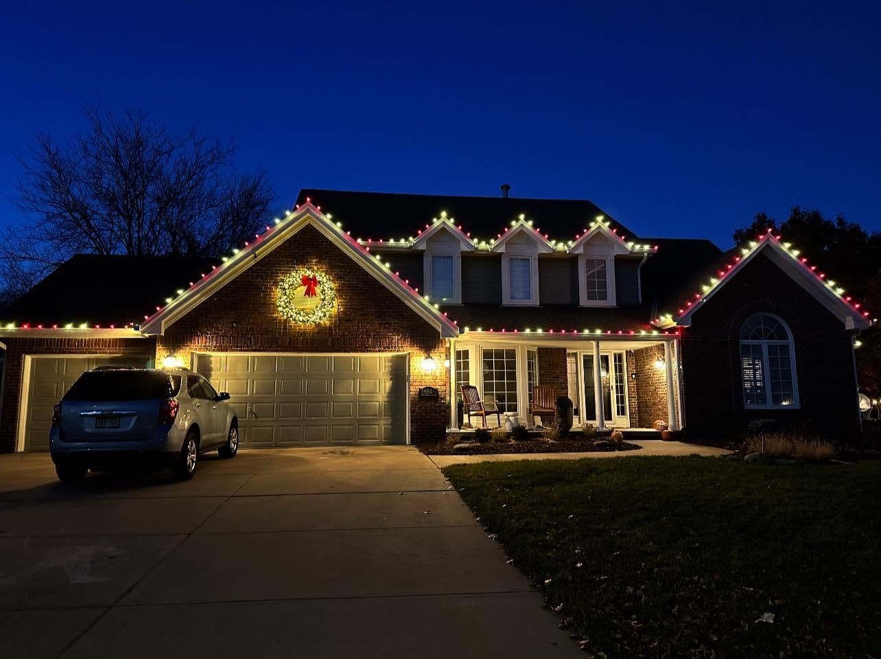 Recent Lucas TX estate home Christmas light installation