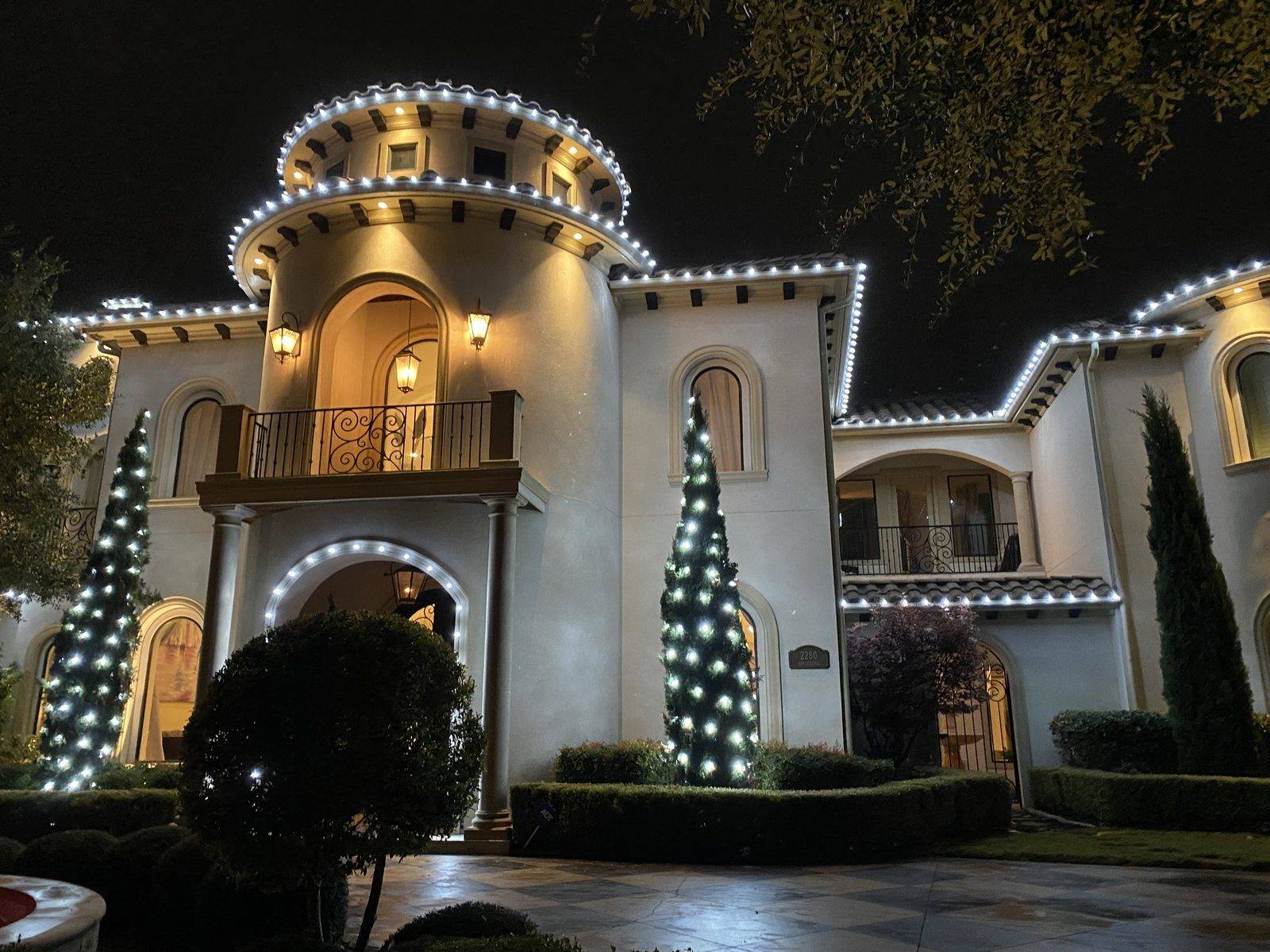 Christmas light installation Plano TX French country home Christmas light installation Plano TX French country home